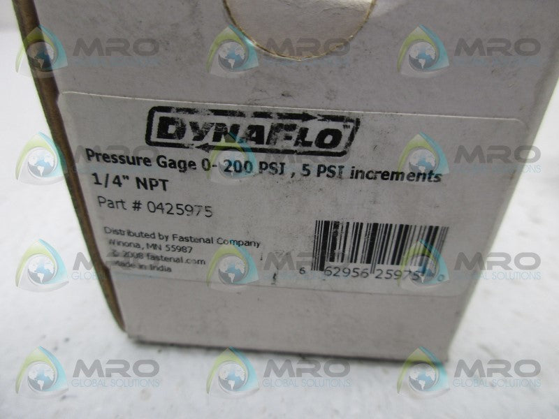 DYNAFLO 042975 PRESSURE GAUGE 0-200PSI  NSMP