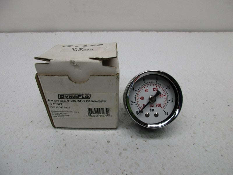 DYNAFLO 0425975 PRESSURE GAUGE 0-200 PSI  NSMP