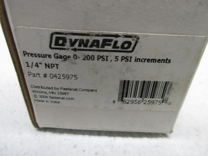 DYNAFLO 0425975 PRESSURE GAUGE 0-200 PSI  NSMP