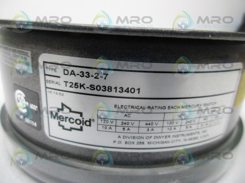 MERCOID DA-33-2-7 PRESSURE SWITCH  NSMP