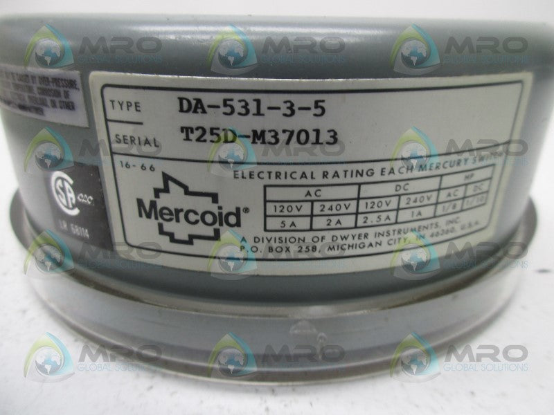 MERCOID DA-531-3-5 PRESSURE SWITCH  NSMP