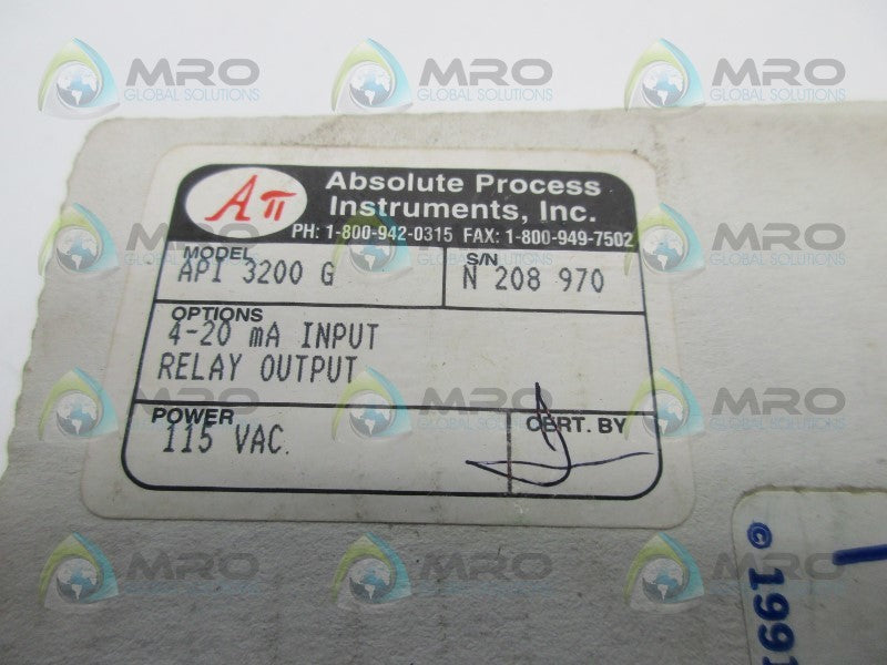 ABSOLUTE PROCESS INSTRUMENTS API3200G POSITIONER VALVE * FACTORY SEALED *