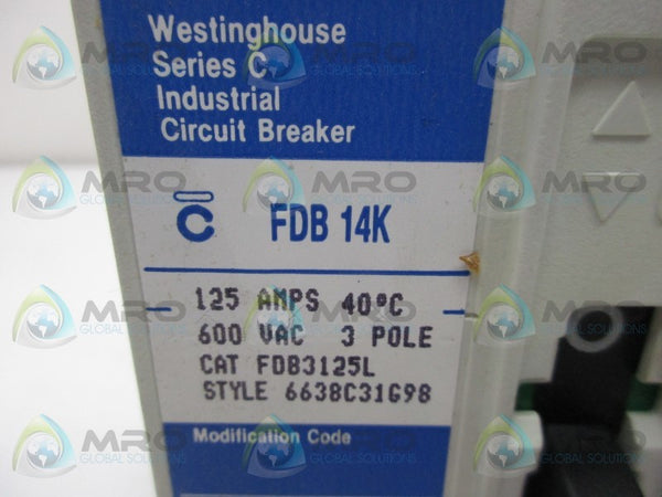 WESTINGHOUSE FDB3125L CIRCUIT BREAKER  NSMP