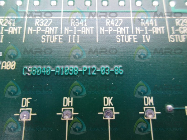 SIEMENS C98040-A1098-P12-03-86 CONTORL BOARD  UNMP