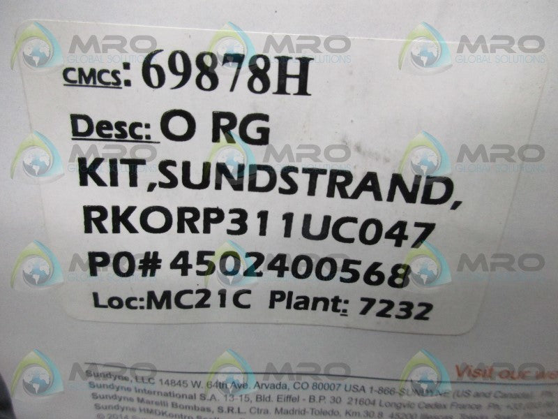 SUNDYNE 69878H O RING KIT  NSMP