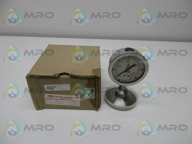 WINTER'S 3A-2-1/2-DIAL 2" PRESSURE GAUGE 0-600 PSI  NSMP
