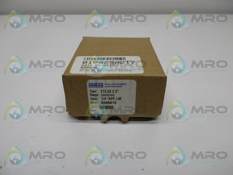 WIKA 8345813 PRESSURE GAUGE 3000PSI  NSMP