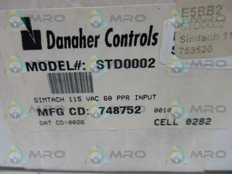 DANAHER CONTROLS STD0002 INPUT SPEED INDICATOR  NSFS
