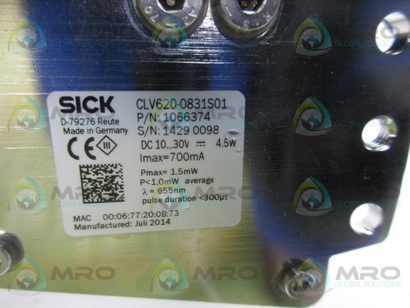 SICK CLV620-0831S01 BAR CODE SCANNER  NSMP