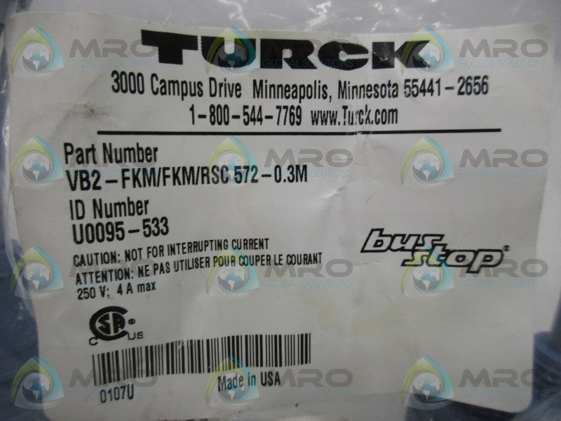 TURCK VB2-FKM/FKM/RSC572-0.3M CABLE  NSMP