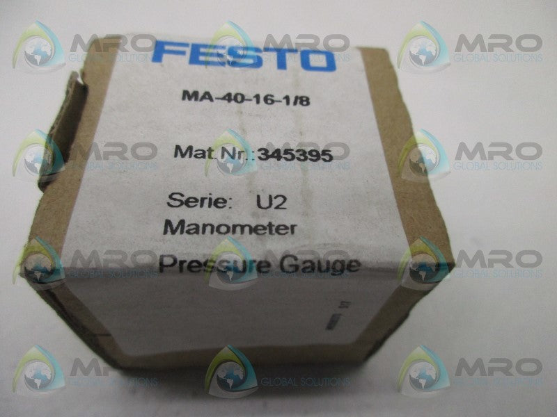 FESTO MA-40-16-1/8 PRESSURE GUAGE * FACTORY SEALED *