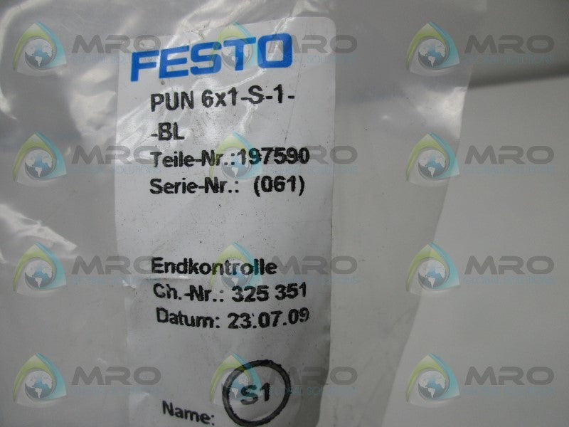 FESTO PUN6X1-S-1-BL SPIRAL PLASTIC TUBING * NEW IN FACTORY BAG *