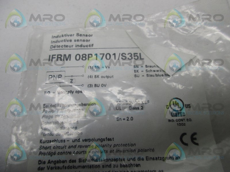 BAUMER IFRM08P1701/S35L PROXIMITY SWITCH * NEW IN FACTORY BAG *