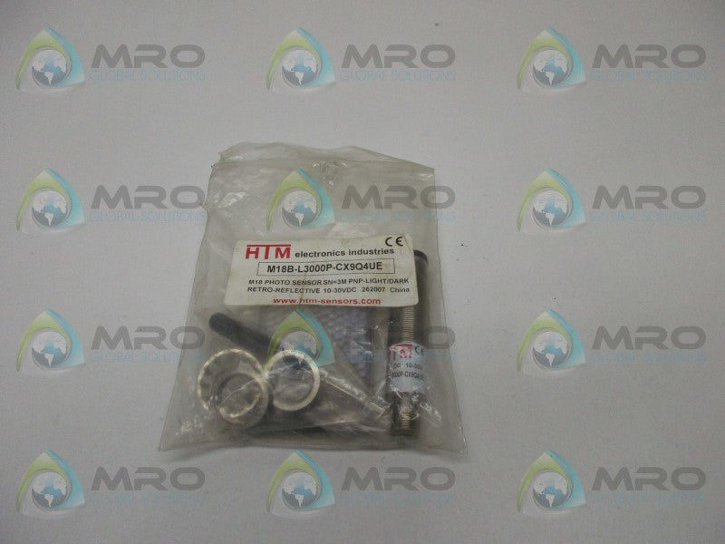 HTM M18B-L3000P-CX9Q4UE PHOTO SENSOR RETRO REFLECTIVE * NEW IN FACTORY BAG *