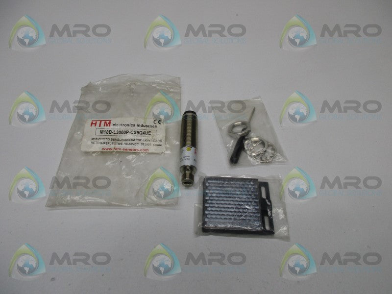 HTM M18B-L3000P-CX9Q4UE PHOTO SENSOR RETRO REFLECTIVE * NEW IN FACTORY BAG *