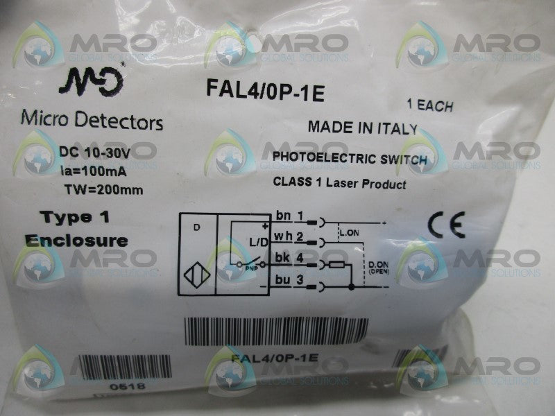 MICRO DETECTORS FAL4/0P-1E PHOTOELECTRIC SWITCH  NSMP