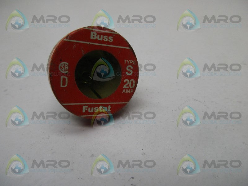 BUSSMANN TYPE S 20 AMP TIME DELAY TAMPER PROOF  UNMP