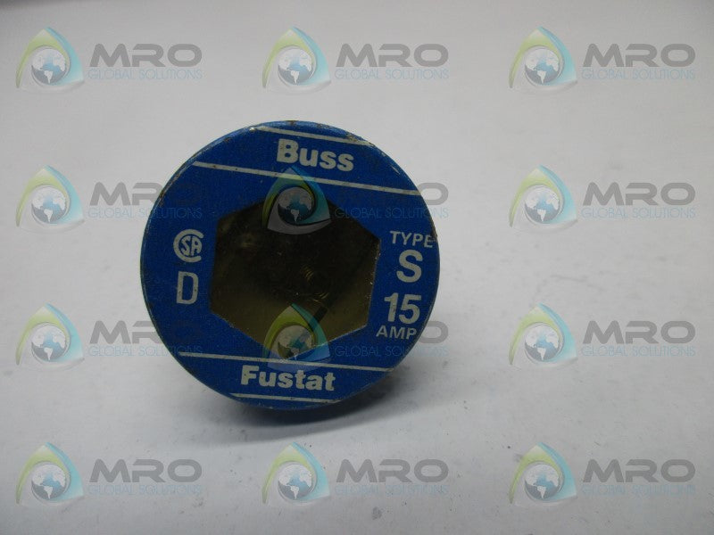 BUSSMANN TYPE S 15 AMP TIME DELAY SCREW BASE  UNMP