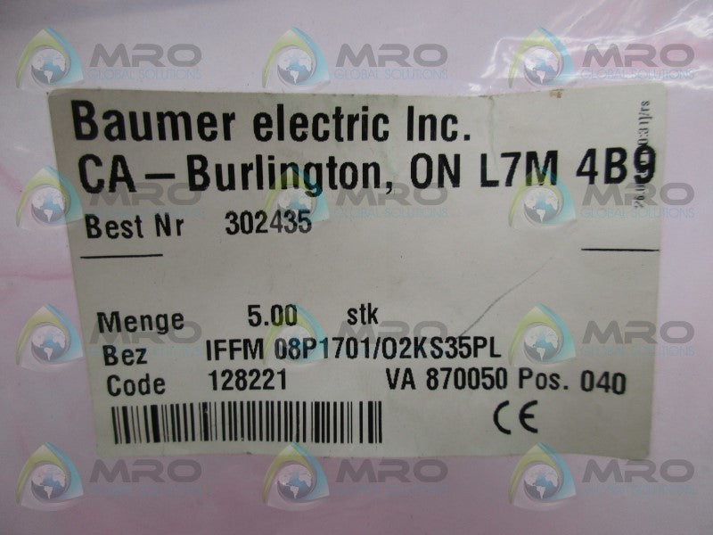 BAUMER IFFM08P1701/02KS35PL SENSOR  NSMP