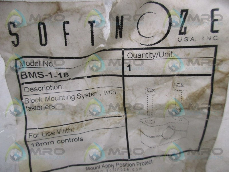 SOFTNOZE BMS-1-18 BLOCK MOUNTING SYSTEM  NSMP