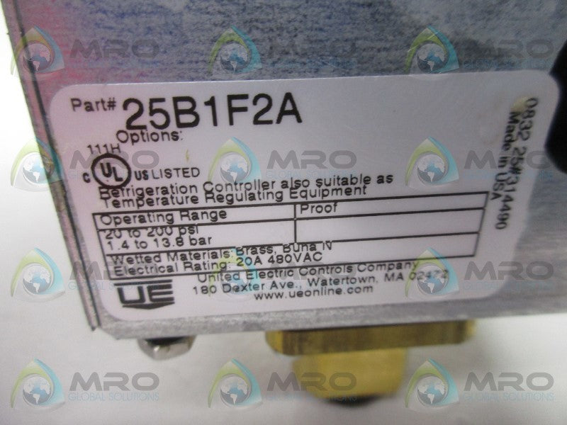 UNITED ELECTRIC 25B1F2A PRESSURE SWITCH  NSNP