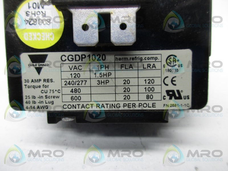 CARLO GAVAZZI CGDP1020 DEFINITE PURPOSE CONTACTOR  NSNP