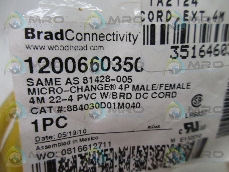 DANIEL WOODHEAD 884030D01M040 MICRO CHANGE 4P MALE/FEMALE * NEW IN FACTORY BAG *