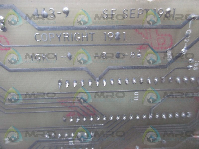 MEDAR 463-9 WELDING CONTROL PANEL  UNMP