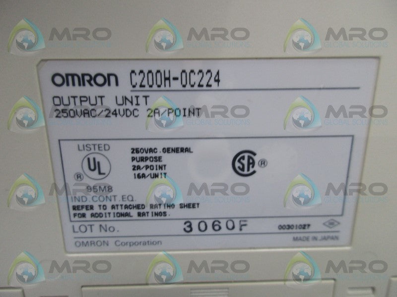 OMRON C200H-0C224 250VAC *USED*
