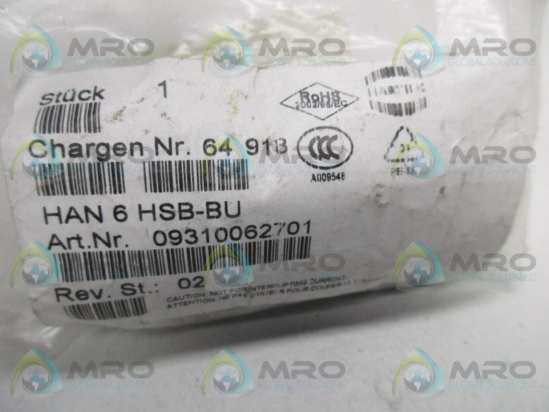 HARTING 09310062701 HEAVY DUTY CONNNECTOR * NEW IN FACTORY BAG *