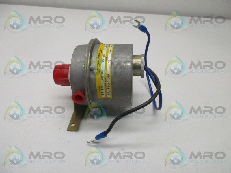 BEC PRESSURE CONTROLS R72-B1-AC-189 PRESSURE SWITCH UNMP
