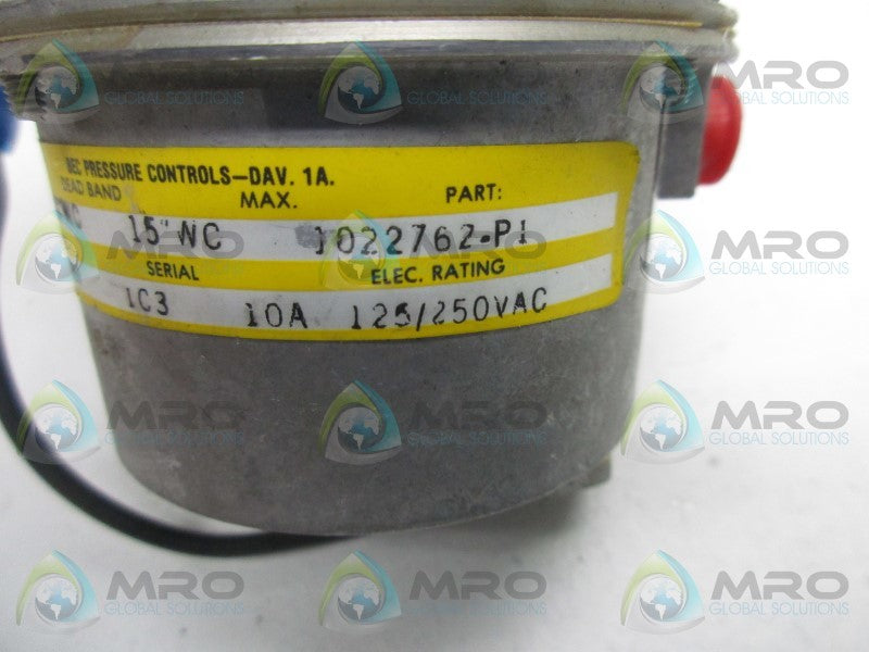 BEC PRESSURE CONTROLS R72-B1-AC-189 PRESSURE SWITCH UNMP