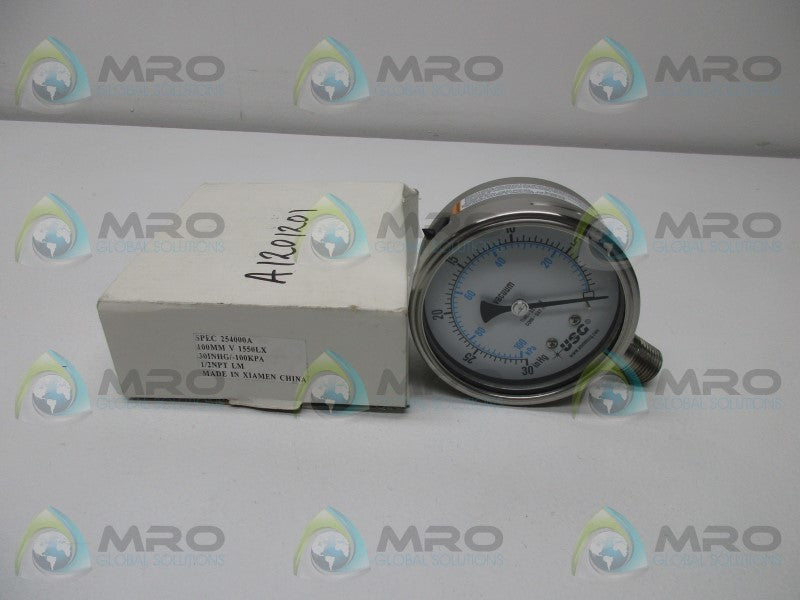 USG 254000A PRESSURE GAUGE 30INHG/100KPA  NSMP