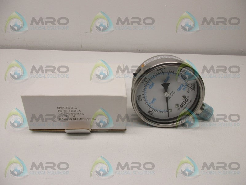 USG 254021A PRESSURE GAUGE 3000 PSI 20000 KPA  NSMP