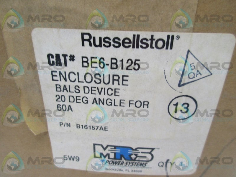 RUSSELLSTOL BE6-B125 ENCLOSURE * FACTORY SEALED *