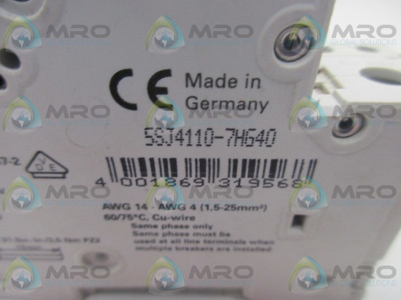 SIEMENS 5SJ4110-7HG40 CIRCUIT BREAKER  UNMP