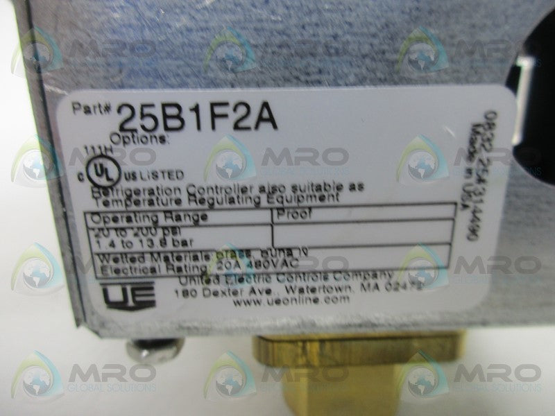 UNITED ELECTRIC 25B1F2A PRESSURE SWITCH  NSMP