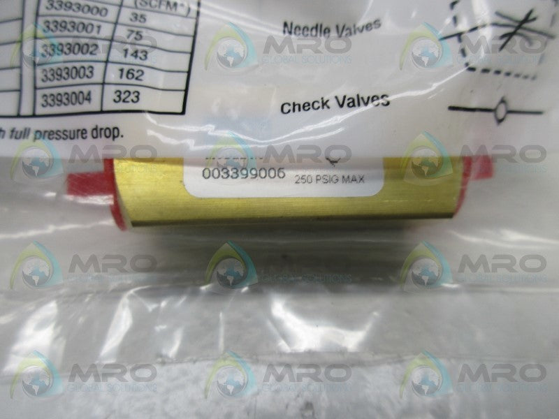 PARKER 003399006 CHECK VALVE EP SPECIAL * NEW IN FACTORY BAG *