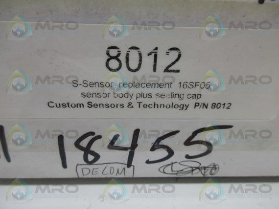 CUSTOM SENSORS & TECHNOLOGY 8012 OXYGEN SENSOR * NEW IN BOX *