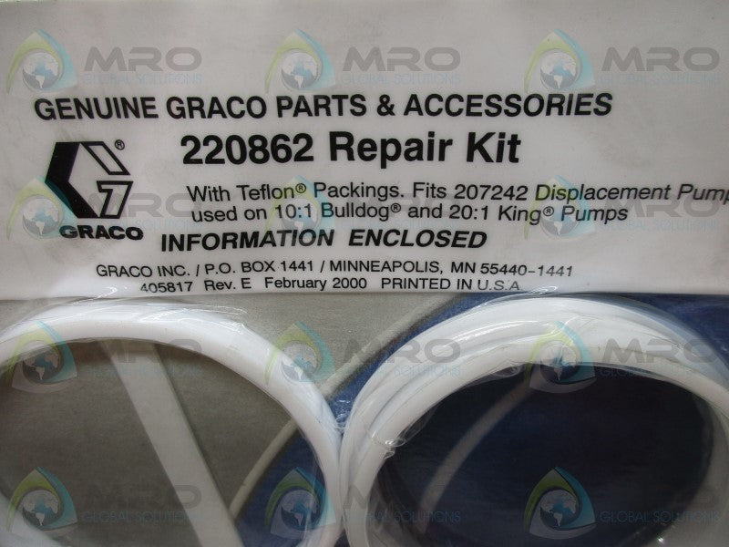 GRACO 220862 REPAIR KIT * NEW IN ORIGINAL PACKAGE *