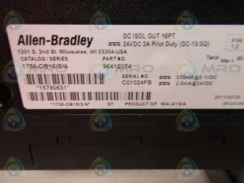 ALLEN BRADLEY CONTORLLOGIX 1756-OB16IS SER. A F/W 1.2  MODULE *NEW NO BOX*
