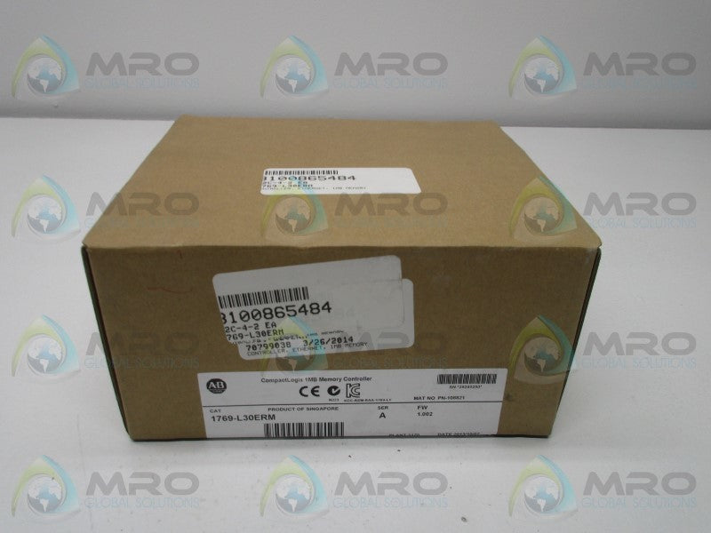 ALLEN BRADLEY 1769-L30ERM FW 1.002 CONTROLLER DATE: 2013 * FACTORY SEALED *