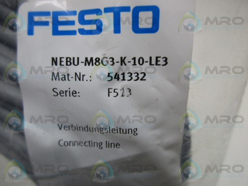 FESTO NEBU-M8G3-K-10-LE3 CABLE * NEW IN FACTORY BAG *