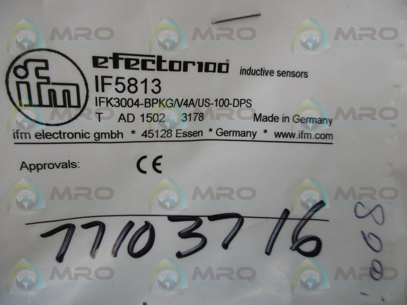 IFM EFECTOR IF5813 INDUCTIVE PROXIMITY SENSOR * NEW IN FACTORY BAG *