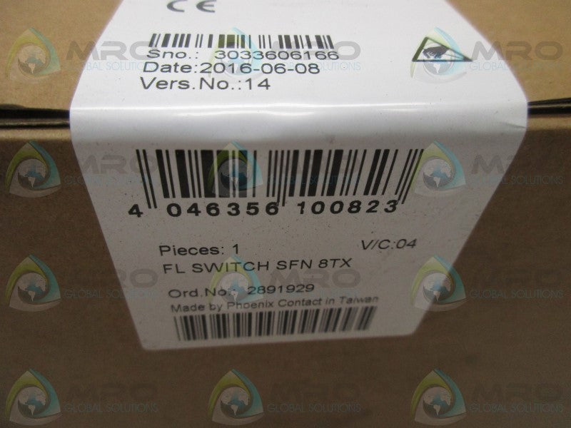 PHOENIX CONTACT FLSWITCHSFN8TX ETHERNET SWITCH * FACTORY SEALED *