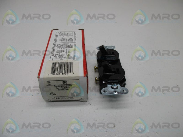 PASS & SEYMOUR 690 COMBINATION DEVICE TWO 1P SWITCHES  NSMP