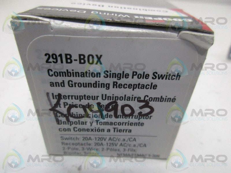 COOPER 291B-BOX RECEPTACLE W/ SWITCH  NSMP
