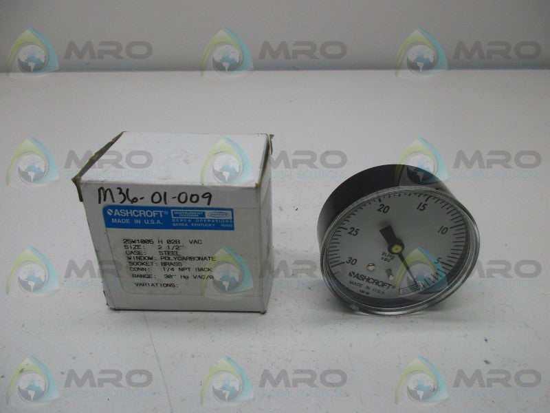 ASHCROFT 25W1005H02BVAC PRESSURE GAUGE  NSMP