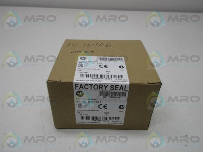 INDUSTRIAL SPARE PART FLEX I/O 1794-TB3 SER. A TERMINAL DATE: 2013  NSFS