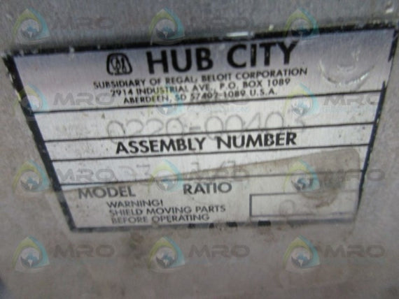 HUB CITY 0220-00403 GEAR REDUCER * NEW NO BOX *
